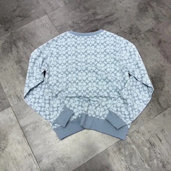 Coach Light Blue Patterned Crewneck Sweater - Picture 2 of 10
